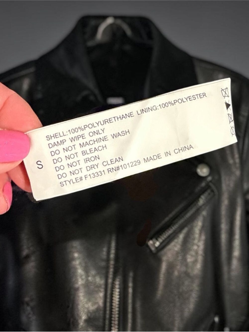Ashley International Black Faux Leather Moto Jacket Small - Picture 7 of 12